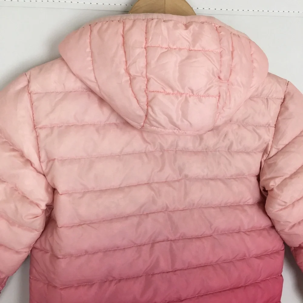 Eddie Bauer Girls Down Puffer Coat Pink Ombre Size XS 5/6